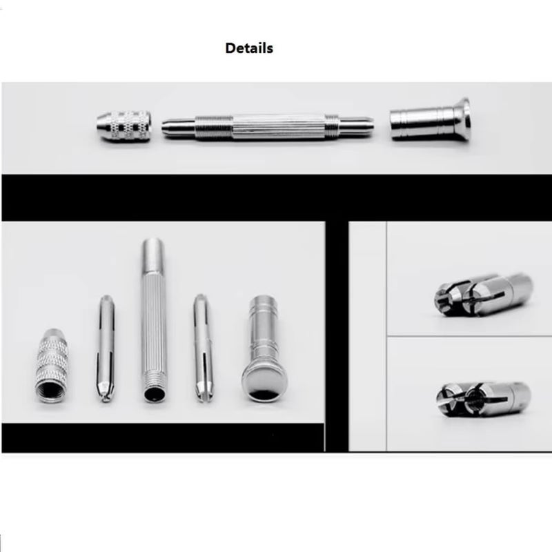 GUHOFIND 2PCS Vice Holder Tool Round Head Pin Vise for Removing Pins, Screwdriver Bits, Taps, Reamers, Scribers, Wire, Small Files - Image 4